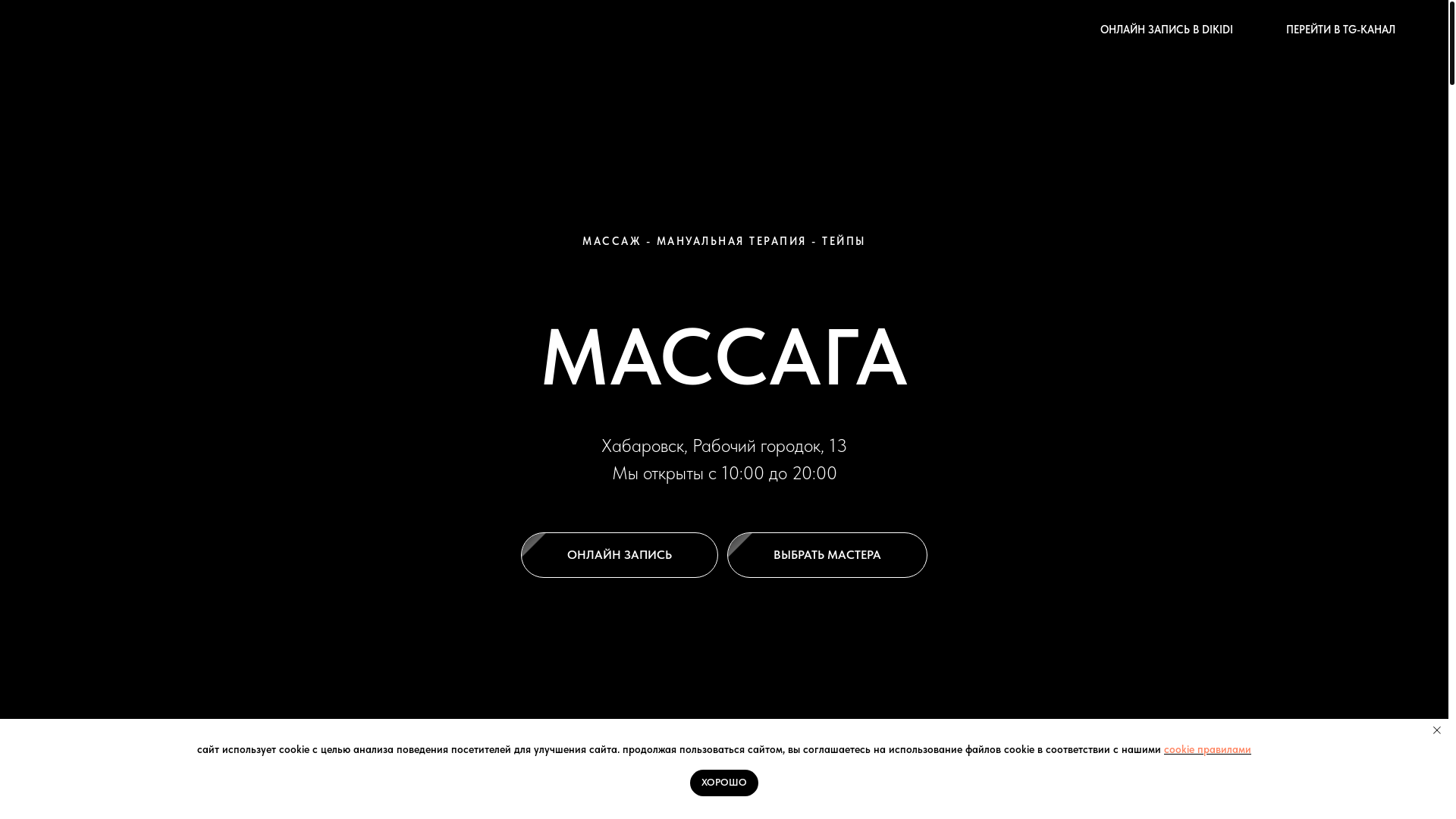 website screenshot of https://massagastudio.ru/