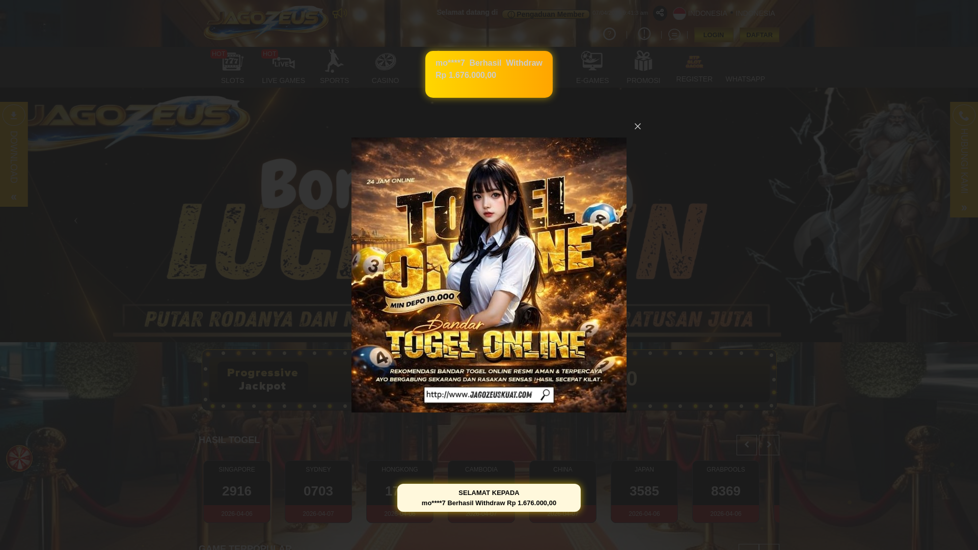 website screenshot of https://listrikangjago.site