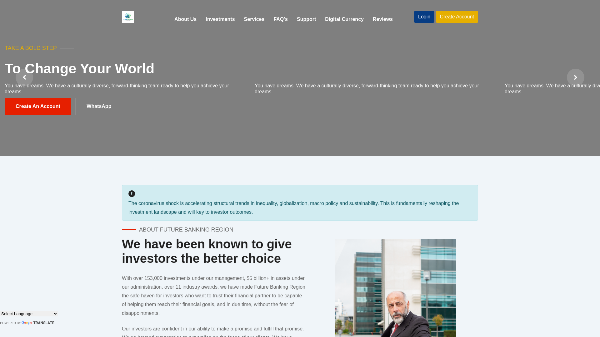 website screenshot of https://futurebankingregion.org