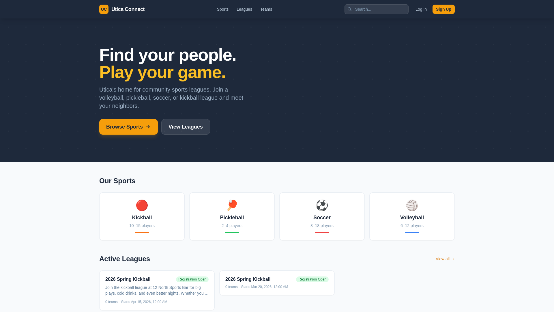 website screenshot of https://uticaconnect.org/