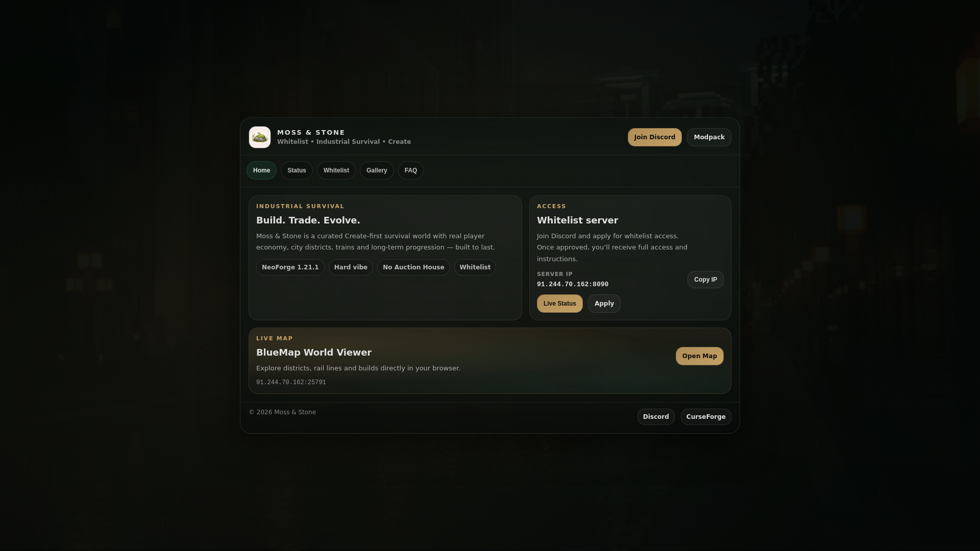 website screenshot of https://mossstone.eu/