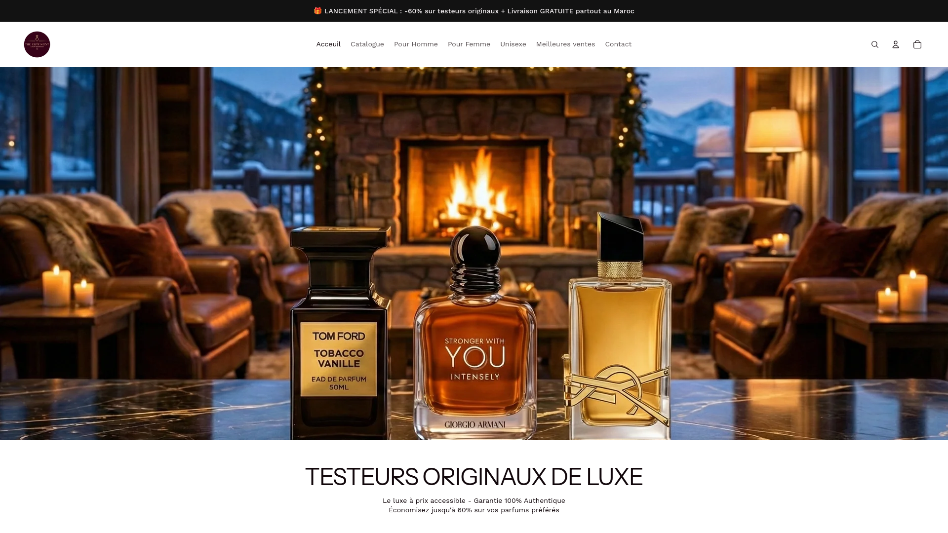 website screenshot of https://theelitescent.shop/