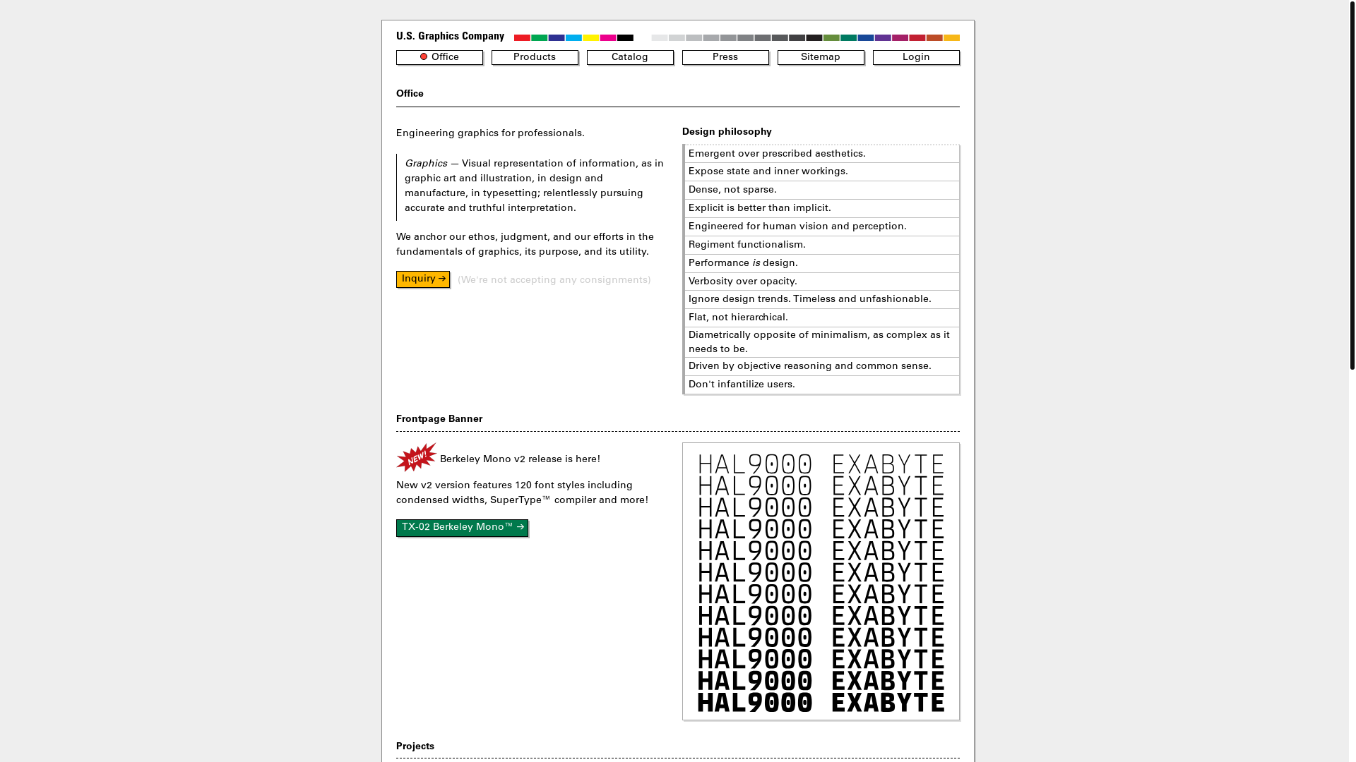 website screenshot of https://usgraphics.com/