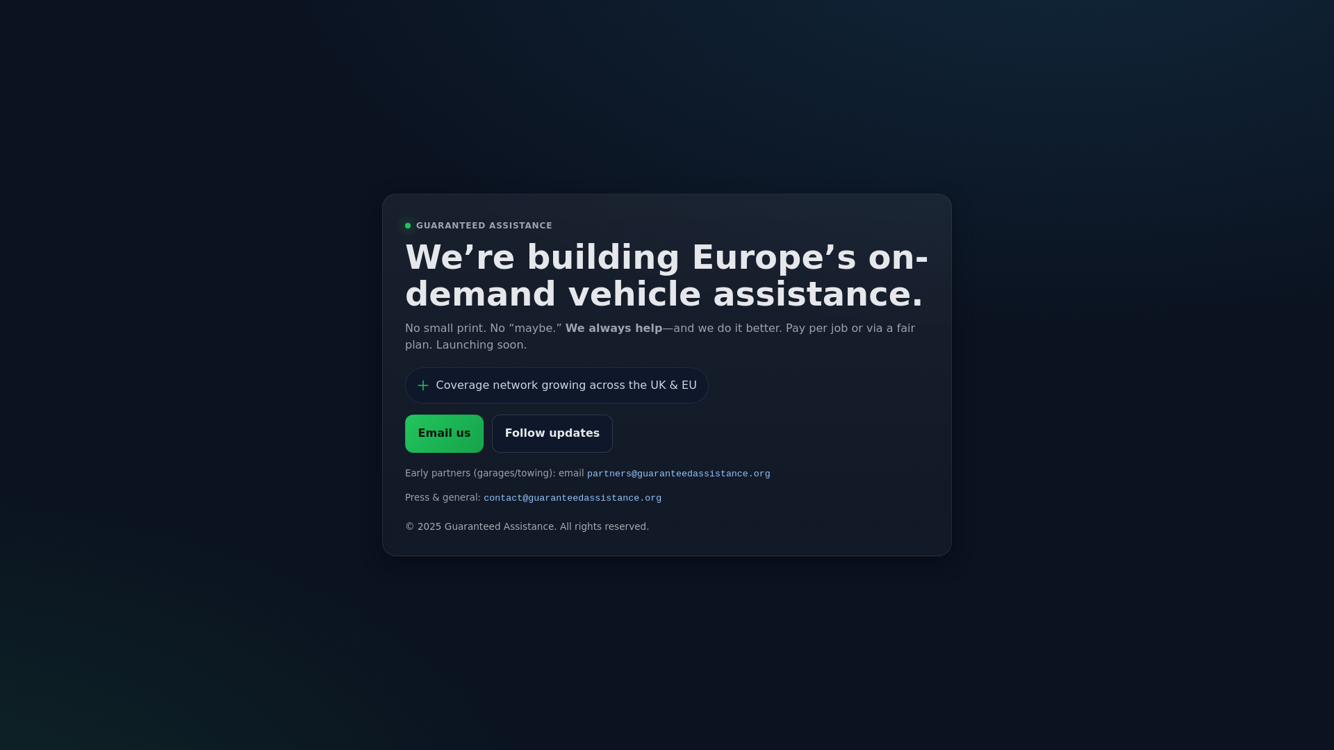 website screenshot of https://guaranteedassistance.pages.dev/
