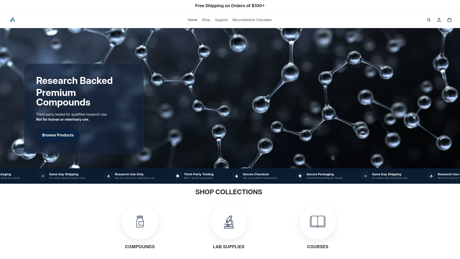 website screenshot of https://zenithresearchlabs.org/