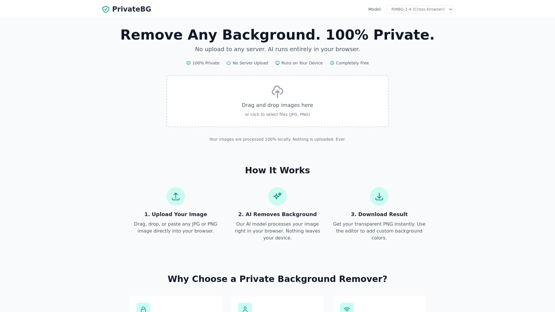 website screenshot of https://privatebgremover.com/