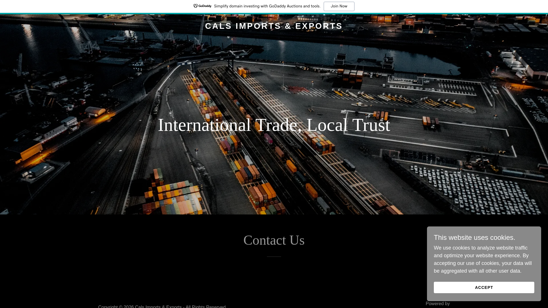 website screenshot of https://calstrade.co.za/