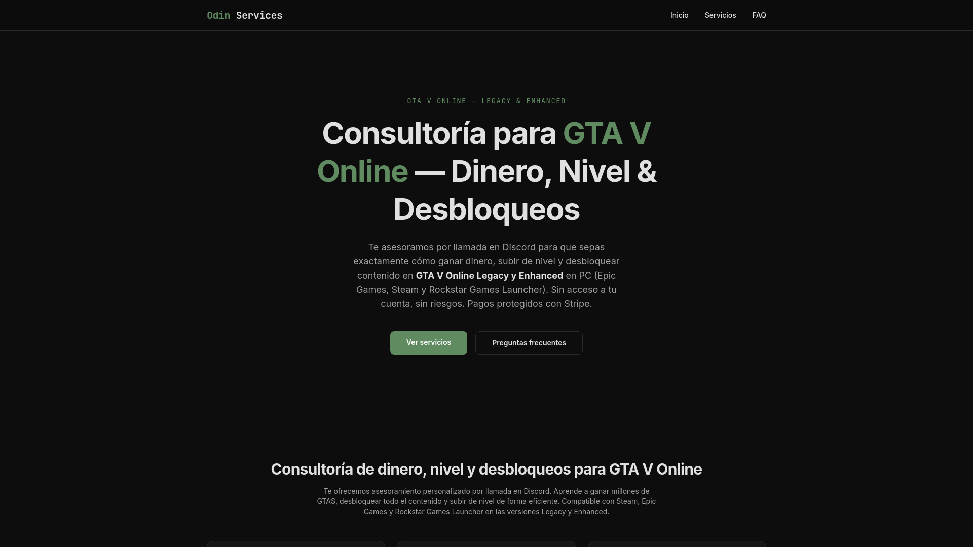 website screenshot of https://odinservices-v2.pages.dev/