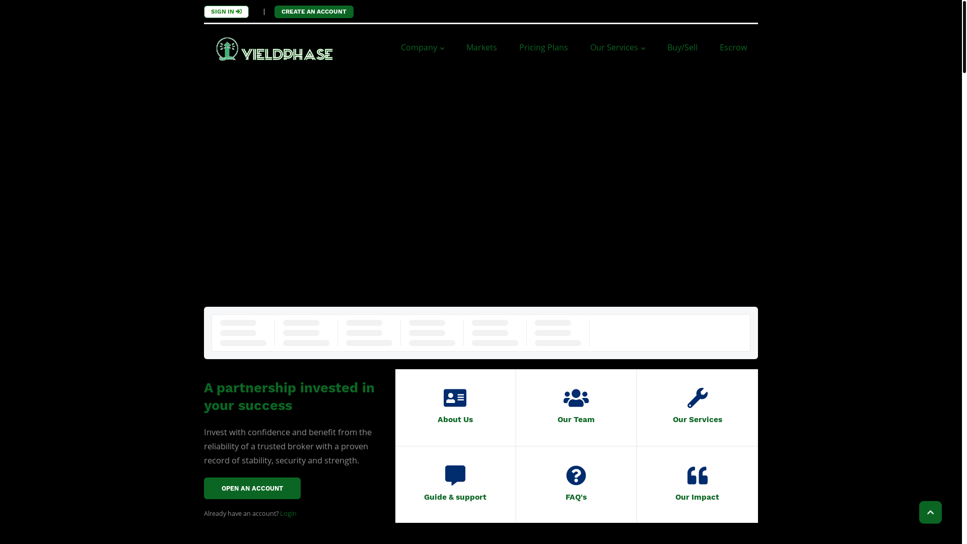 website screenshot of https://yieldphase.ltd/