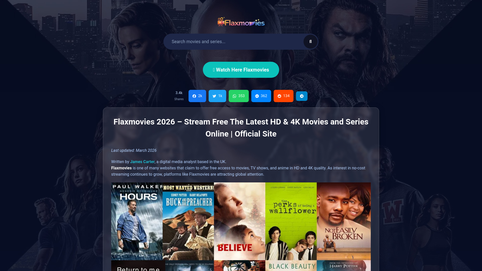 website screenshot of https://flaxmovies-v01.pages.dev/