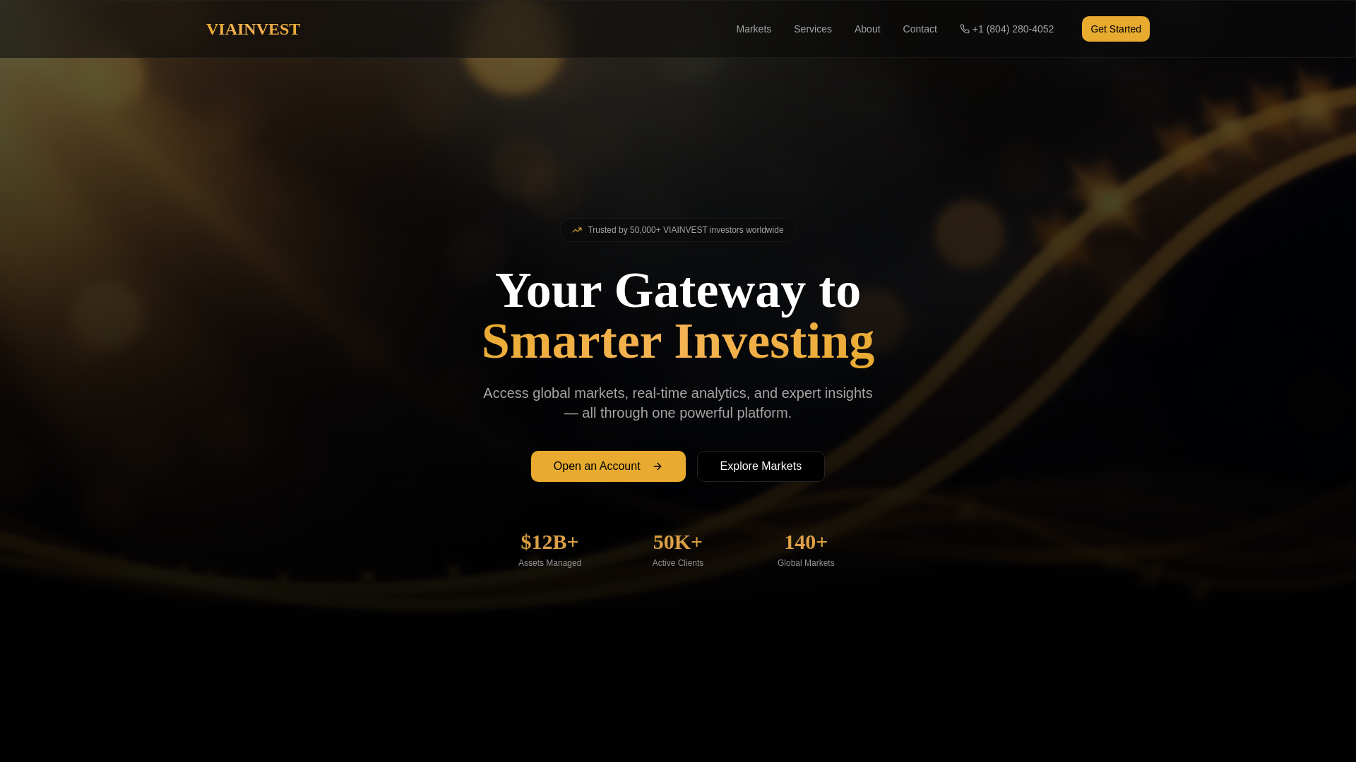 website screenshot of https://viainvest.finance