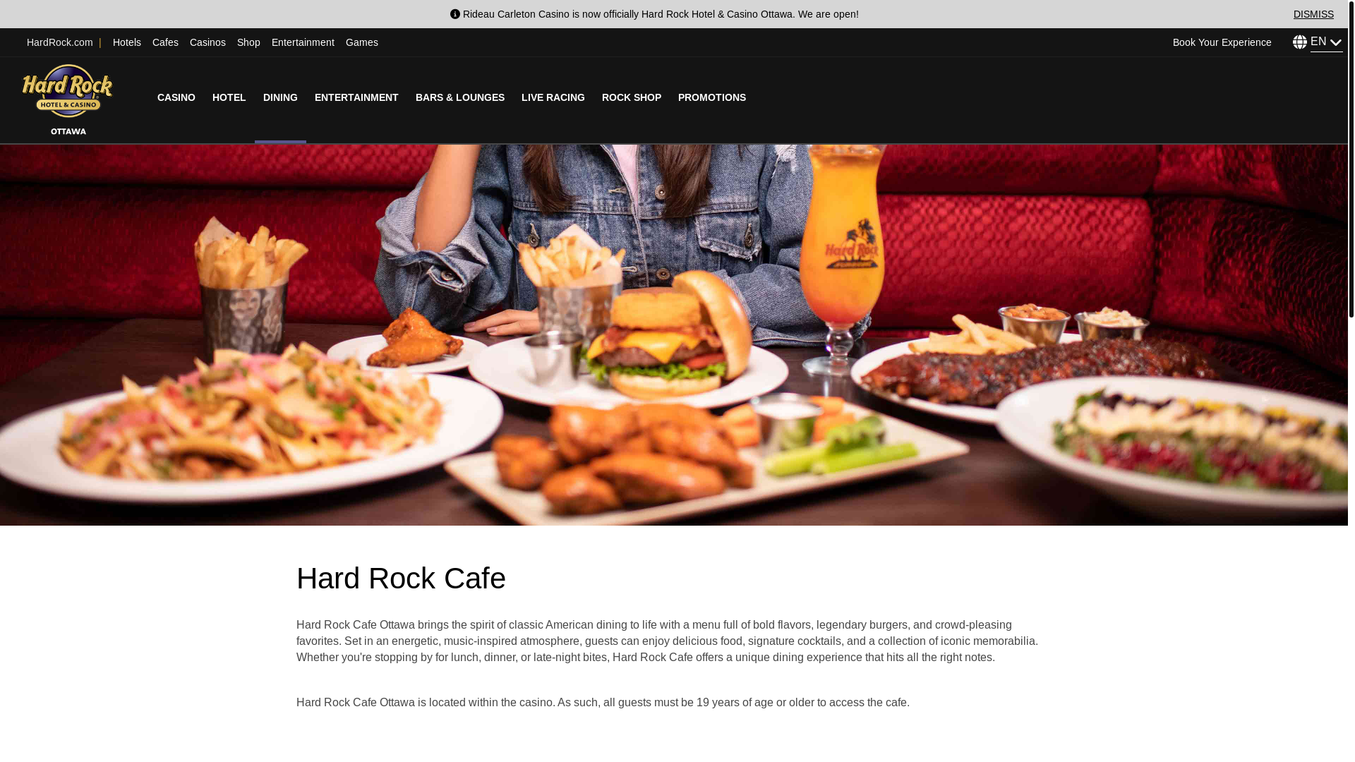 website screenshot of https://casino.hardrock.com/ottawa/dining/hard-rock-cafe