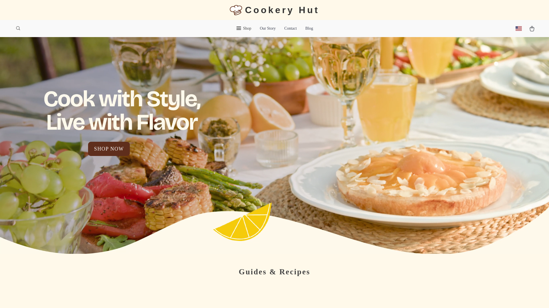 website screenshot of https://cookeryhut.shop/