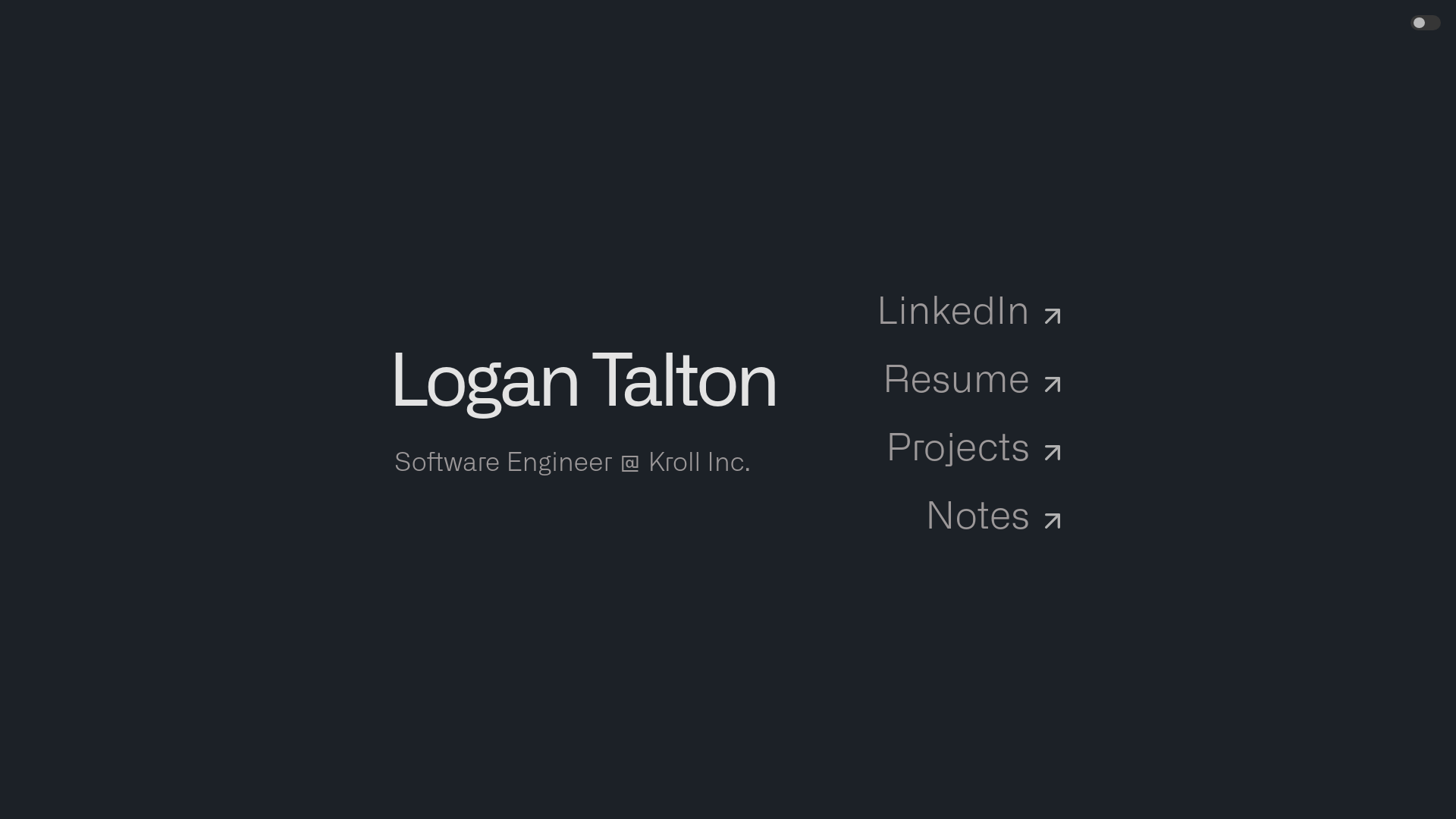 website screenshot of https://logantalton.pages.dev/