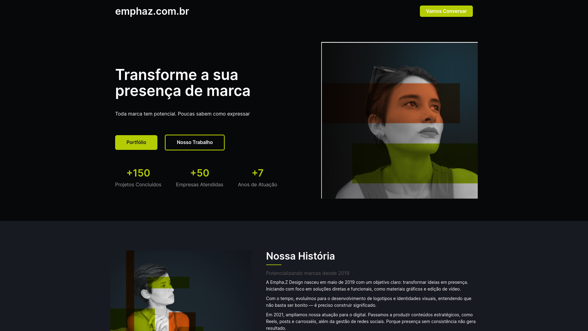 website screenshot of https://emphaz.com.br/