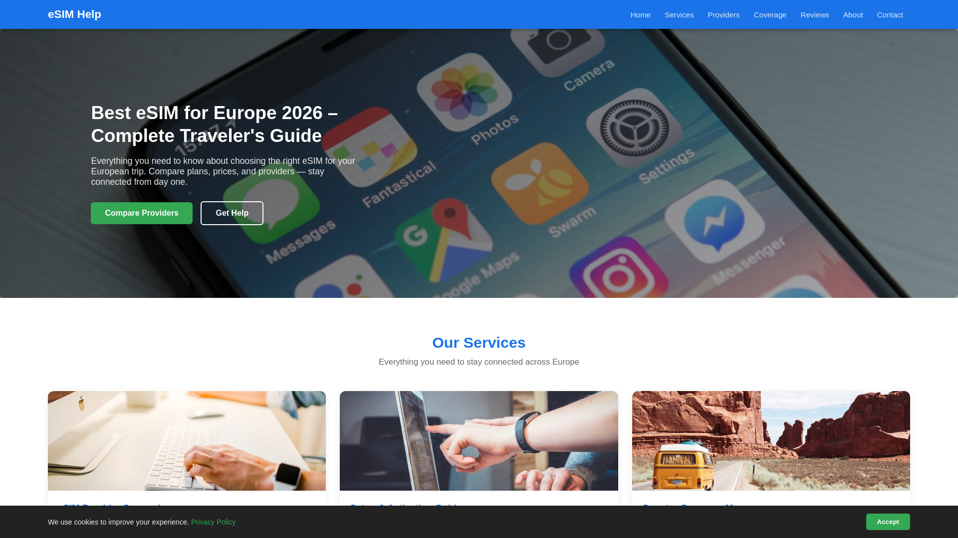 website screenshot of https://esimhelp.click