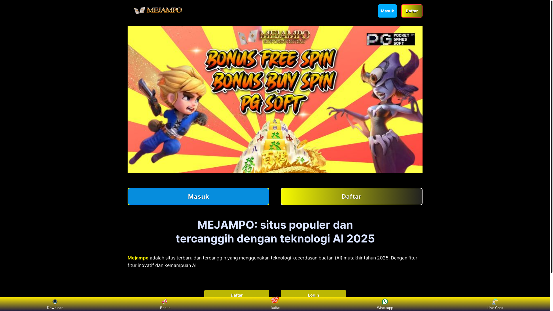 website screenshot of https://mejampo-link.com/