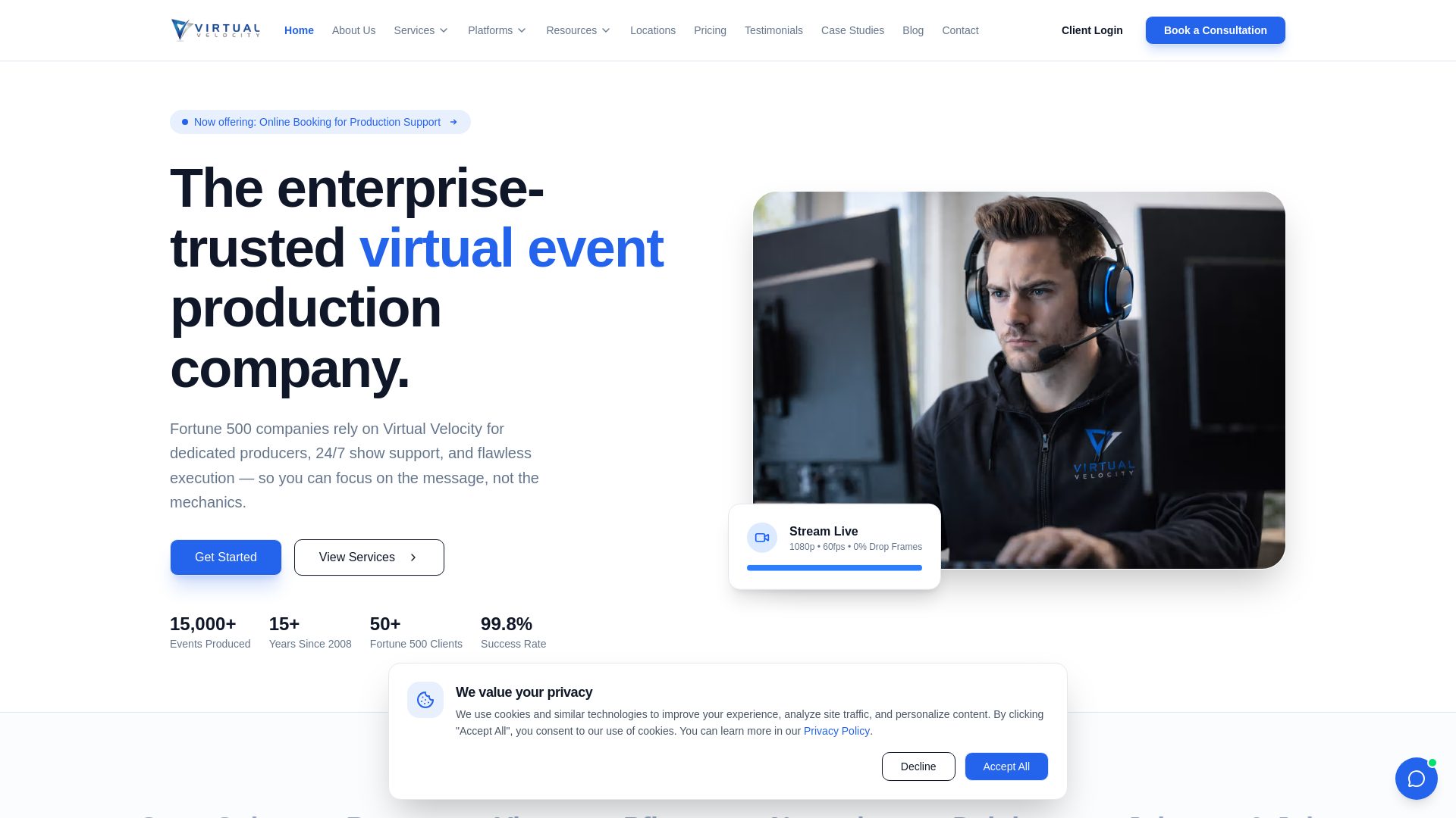 website screenshot of https://virtualvelocityforum.com/