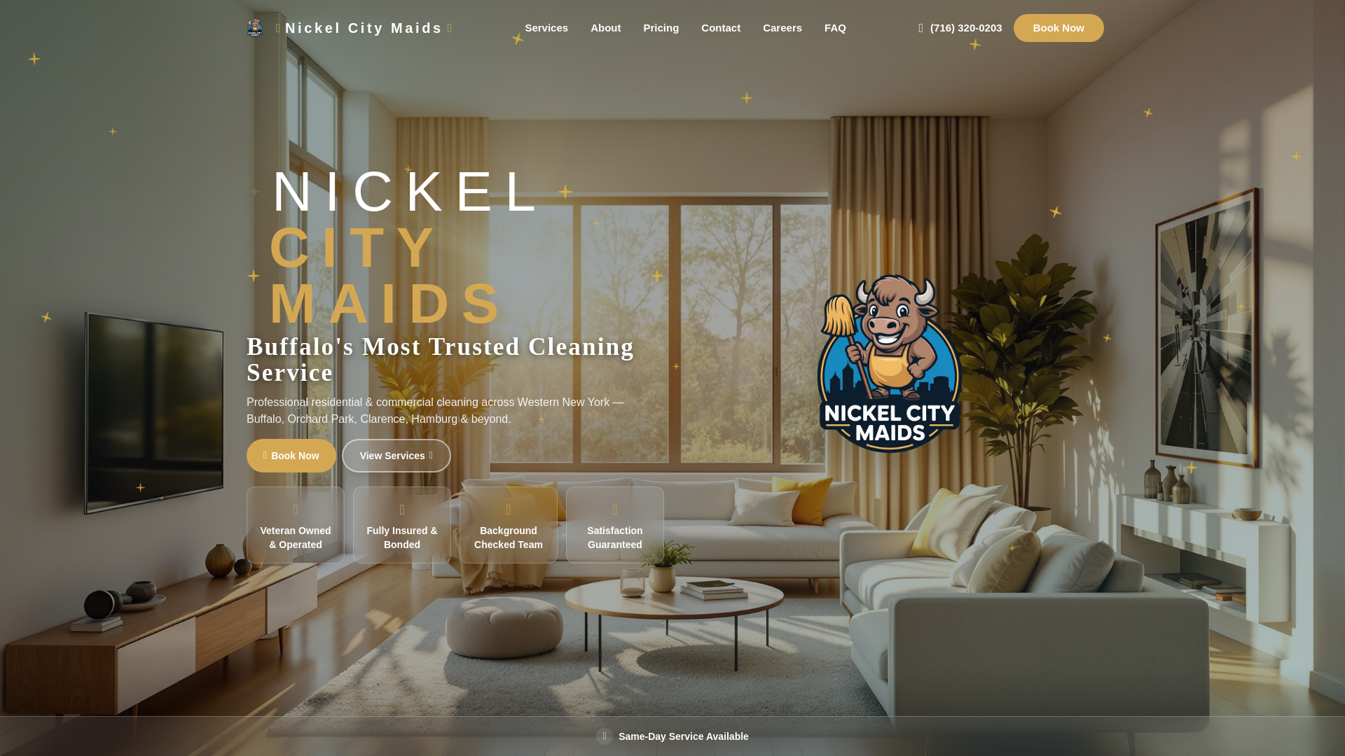 website screenshot of https://nickelcitymaids.com/
