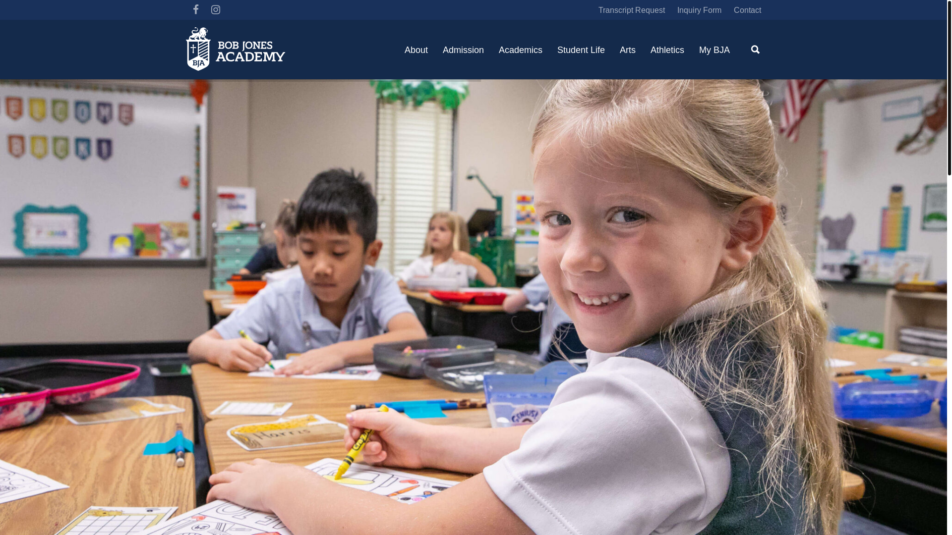 website screenshot of http://bobjonesacademy.net/