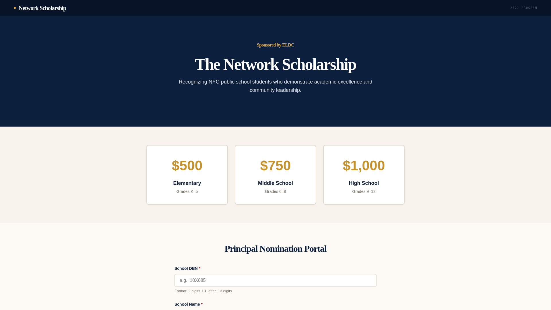 website screenshot of https://network-scholarship.pages.dev/
