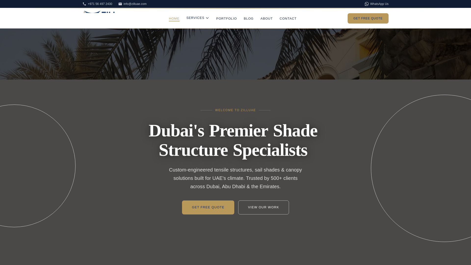 website screenshot of https://zilluae.com/