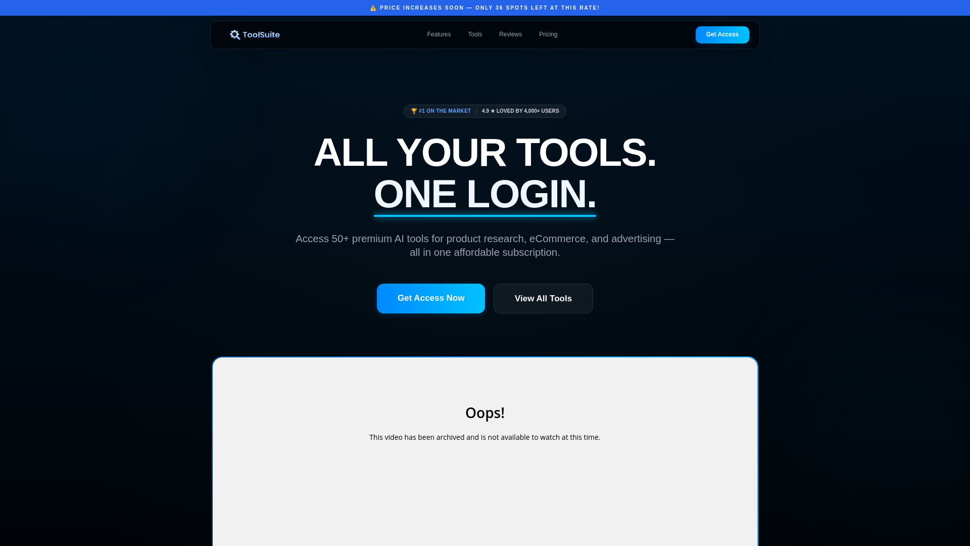 website screenshot of https://toolsuite.cloud/