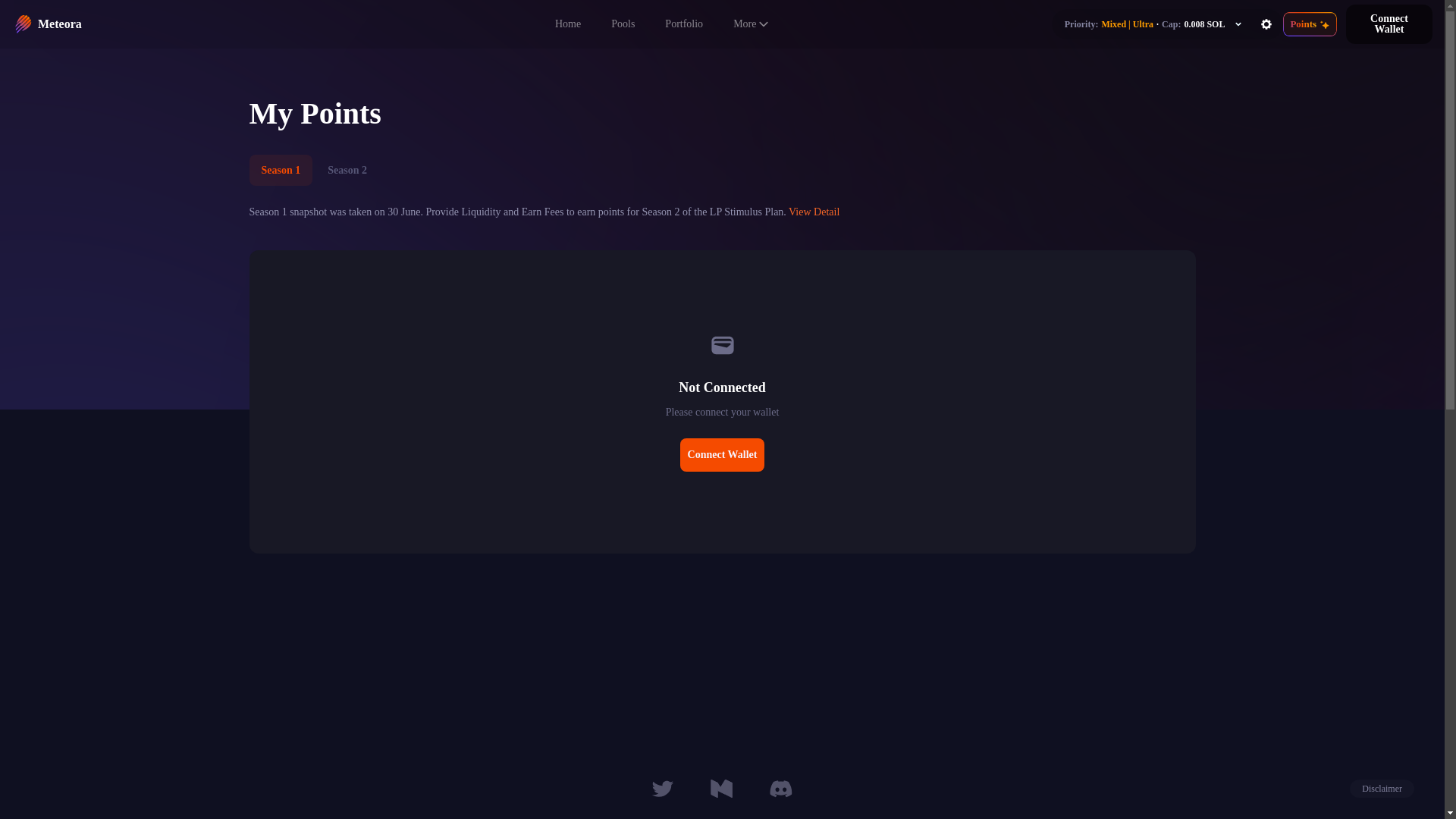 website screenshot of https://points-meteora.site/