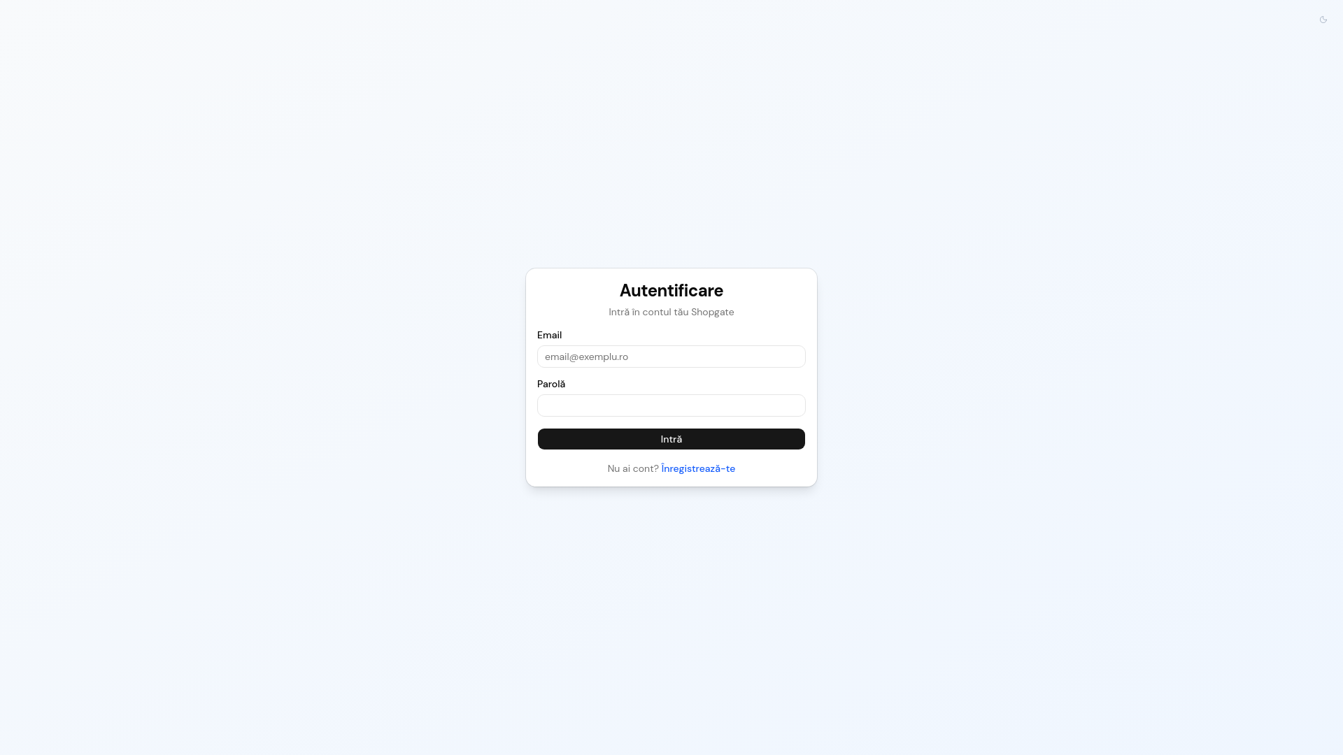 website screenshot of https://shopgate.ro