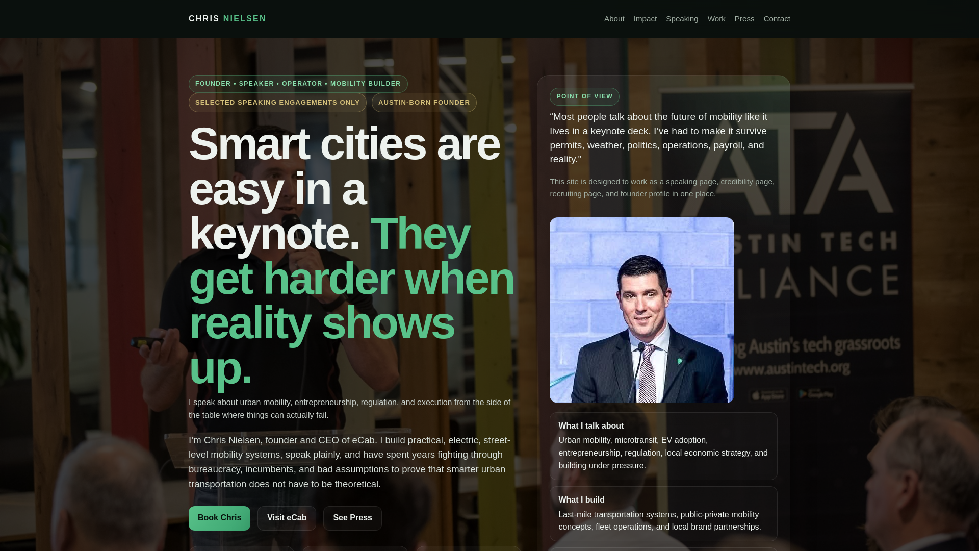 website screenshot of https://chrisnielsentx.com