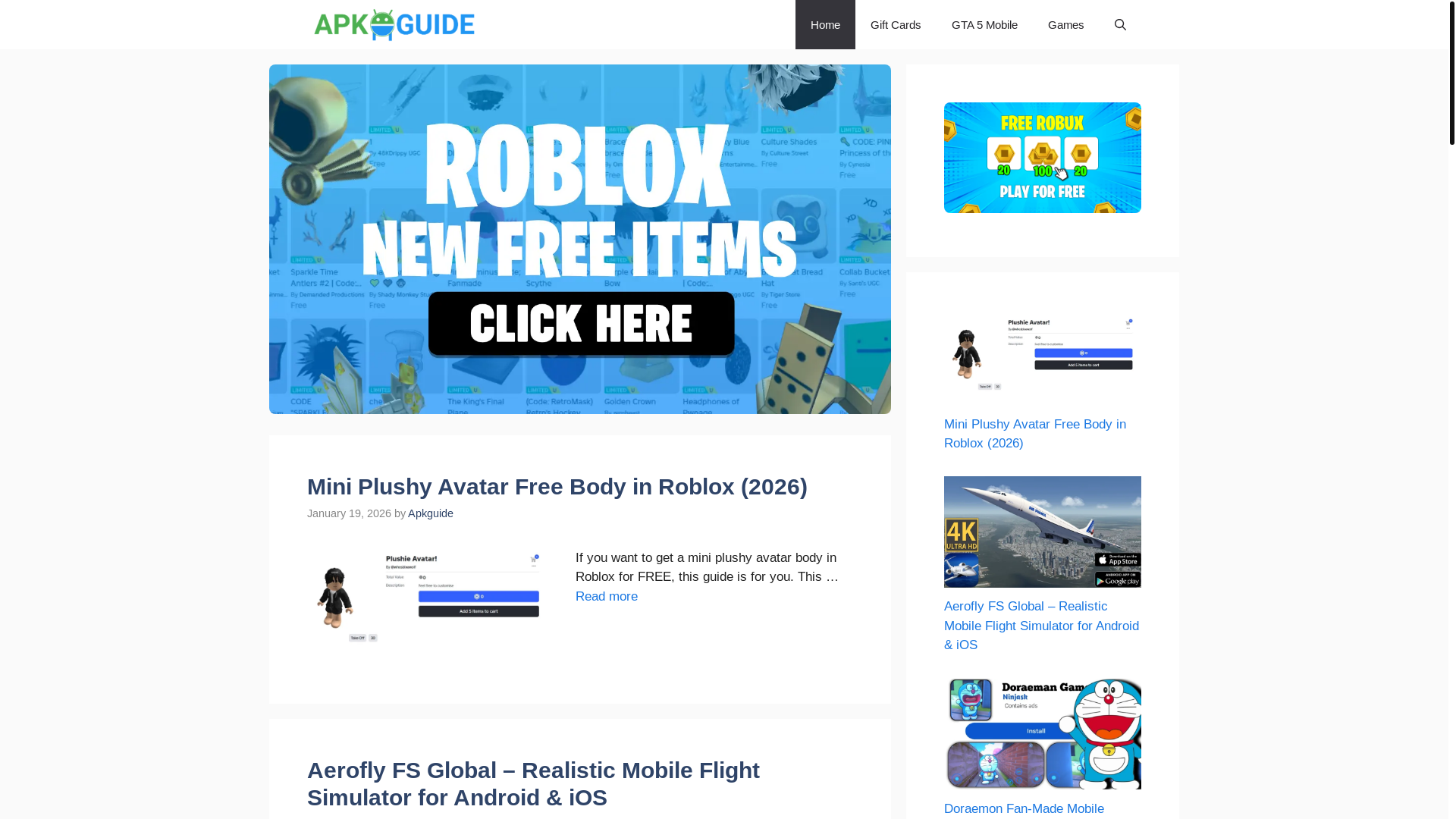 website screenshot of https://apkguide.online/