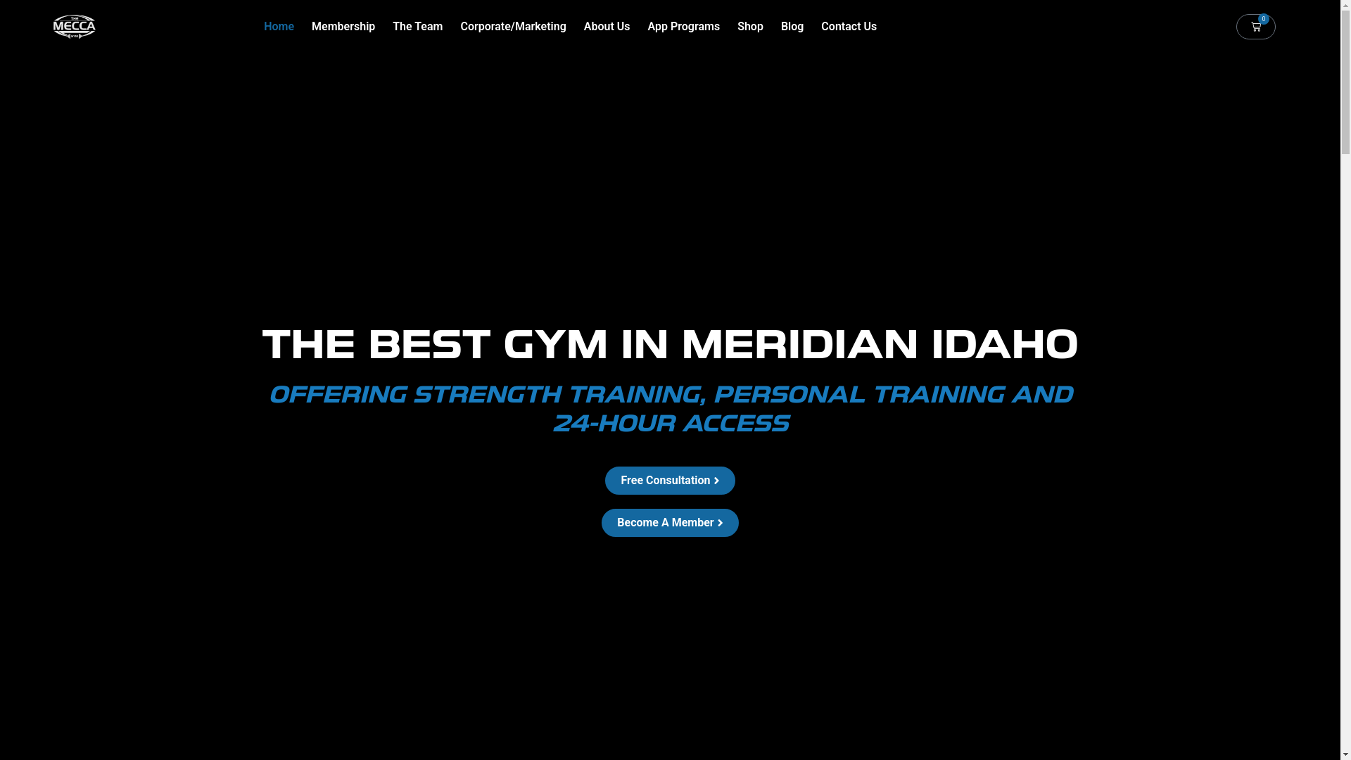 website screenshot of https://themeccagym.services/