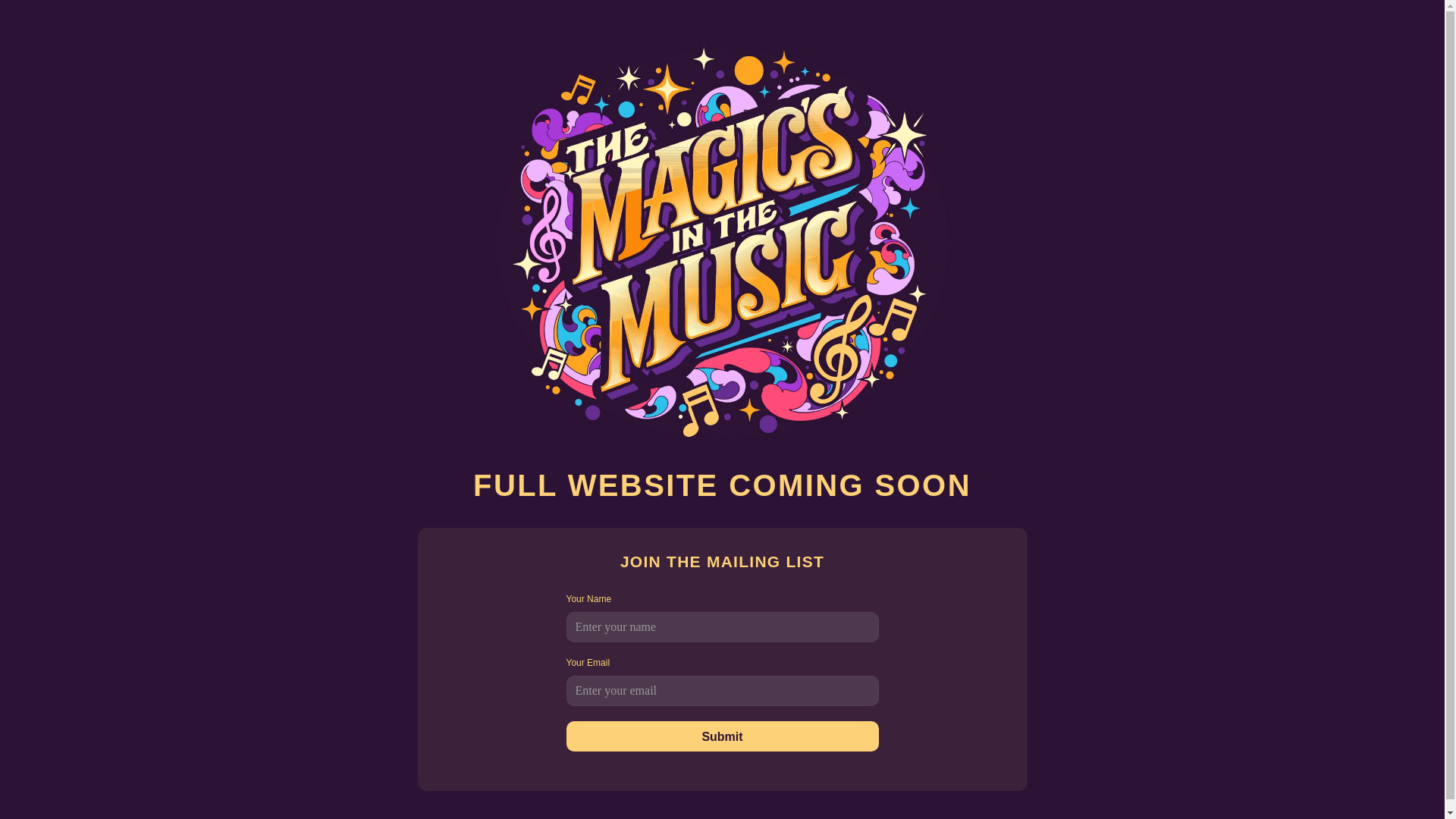 website screenshot of https://themagicsinthemusic.com/