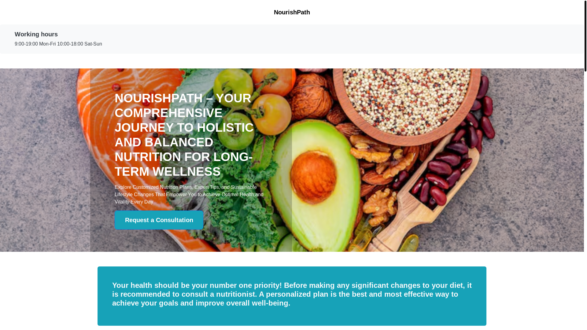 website screenshot of https://nourishpathzone.info/