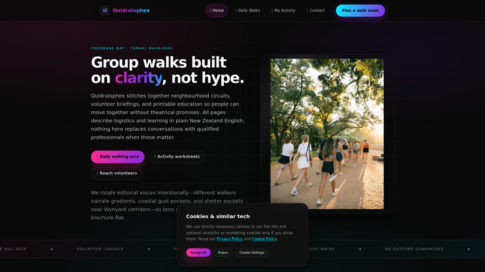 website screenshot of https://quidralophex.world/