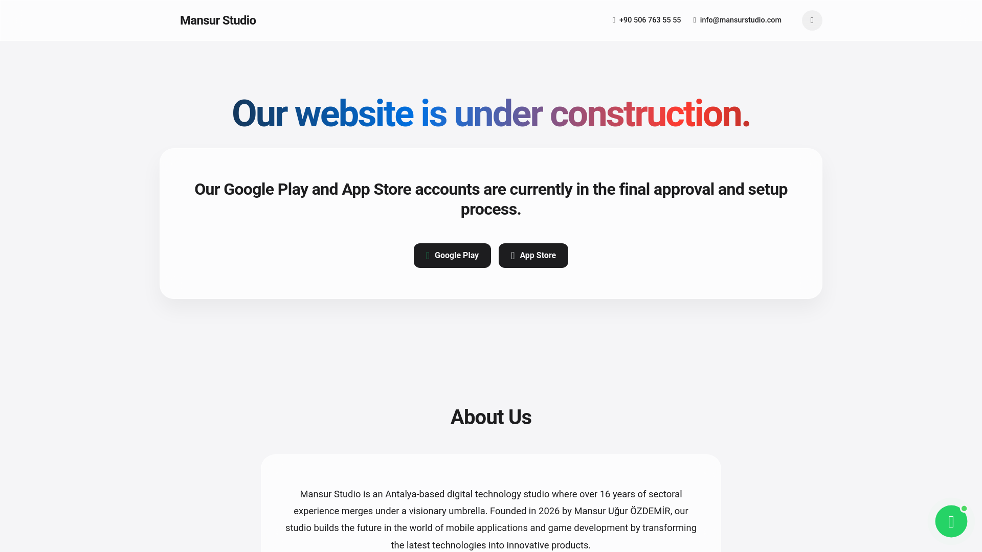 website screenshot of https://mansurstudio.com