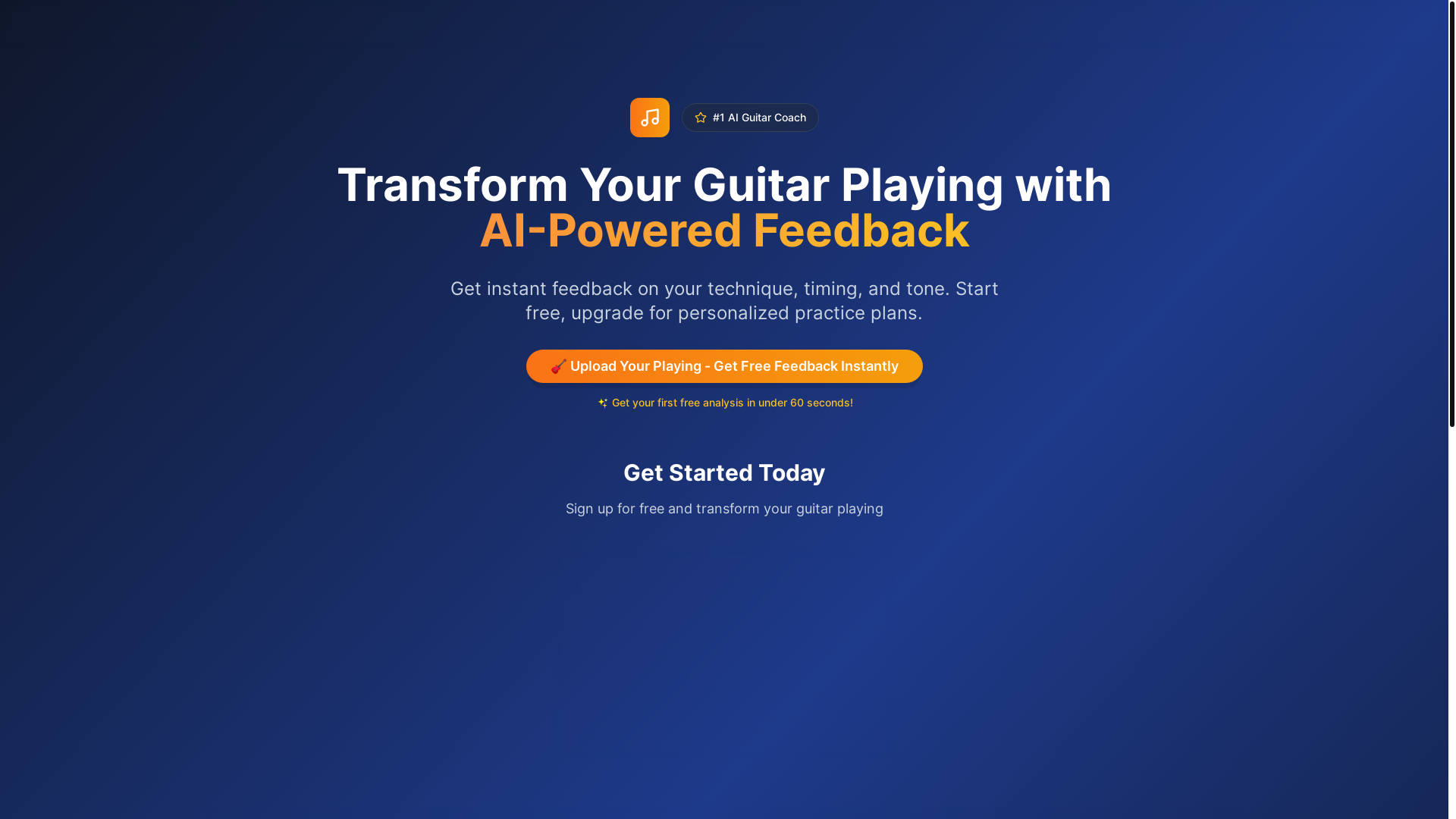 website screenshot of https://aiguitarhelper.com/