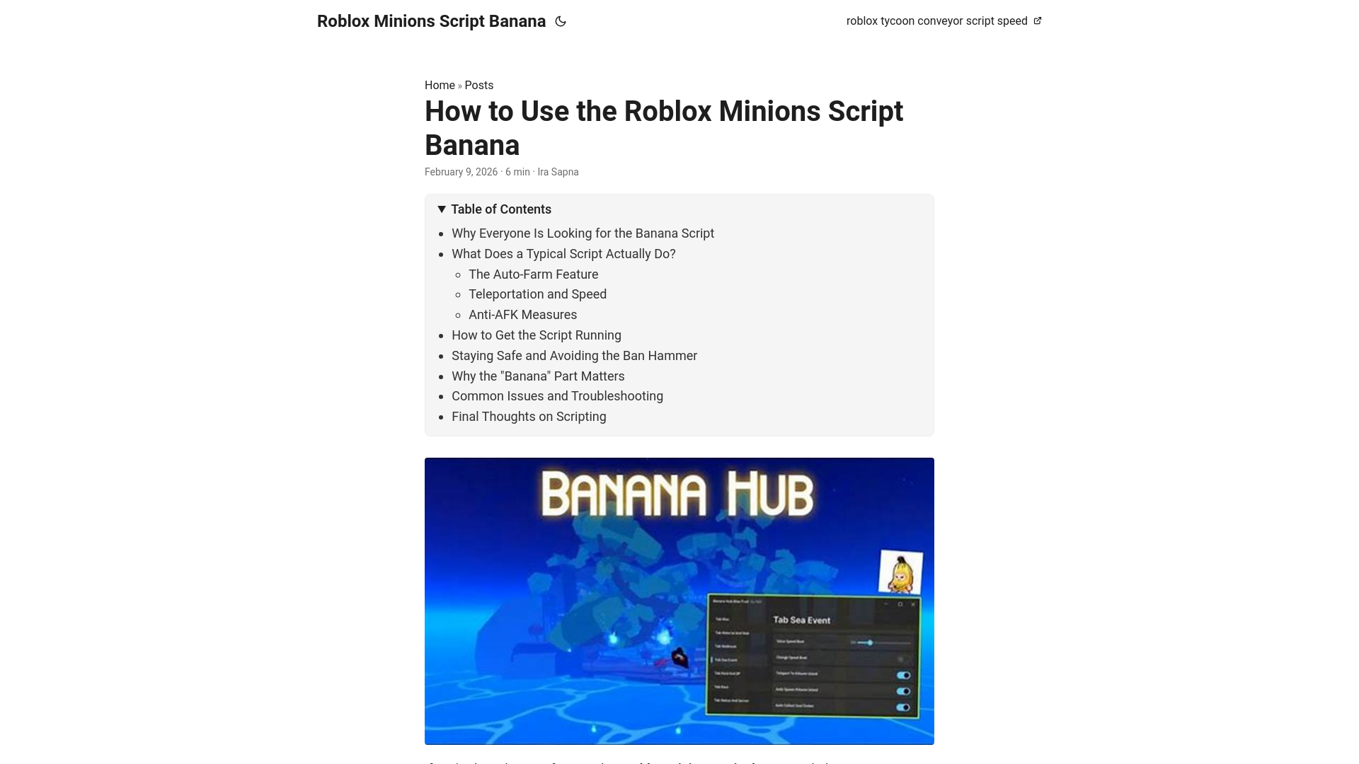 website screenshot of https://roblox-minions-script-banana.pages.dev/