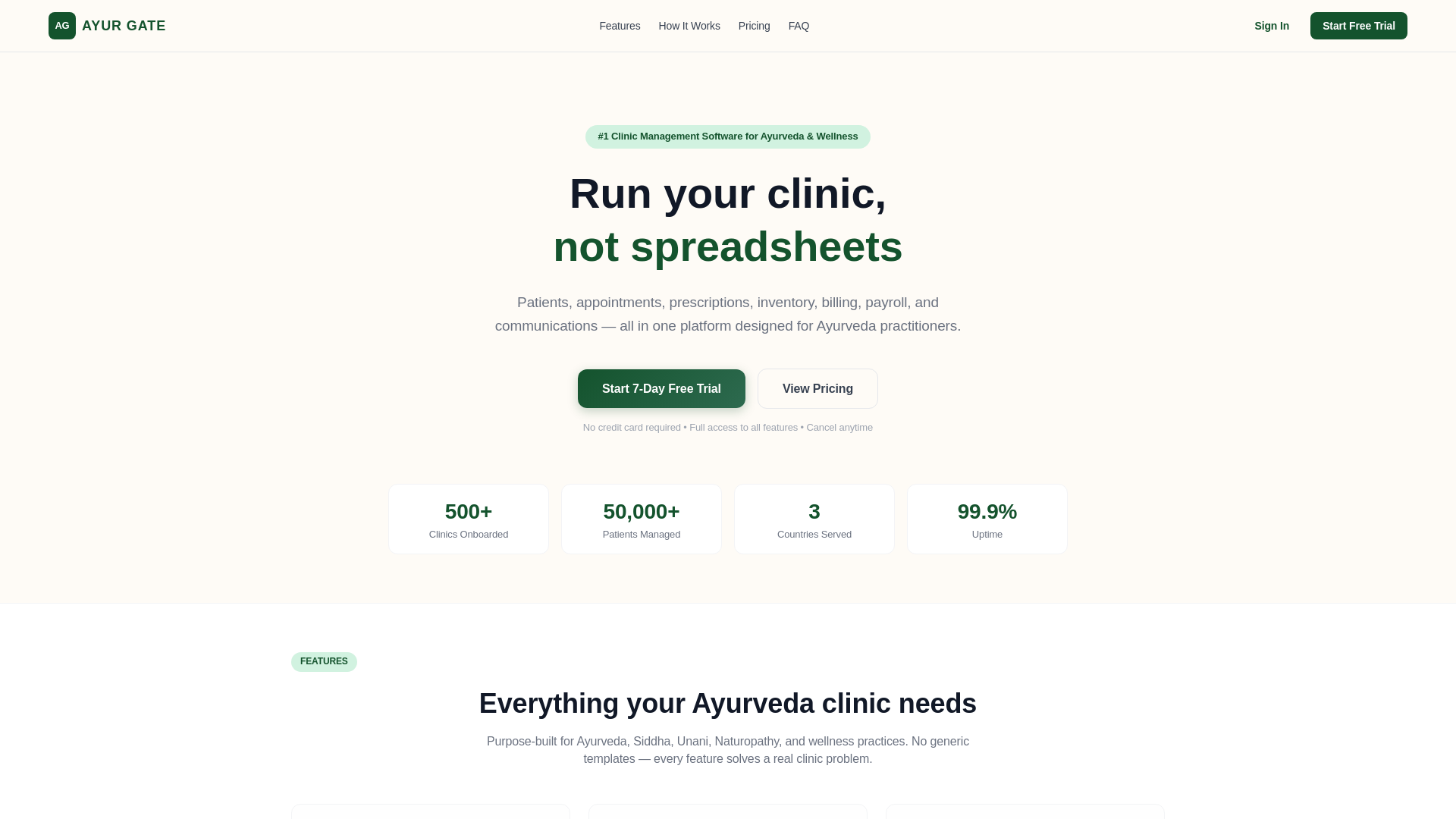 website screenshot of https://ayurgate.com