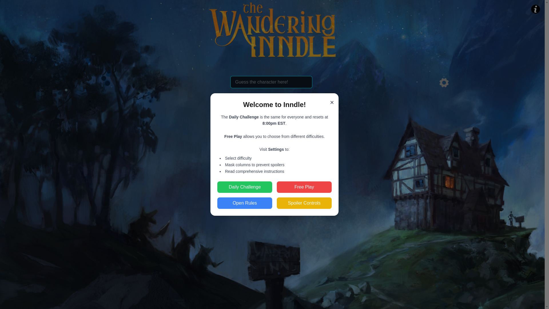 website screenshot of https://wanderinginndle.app/