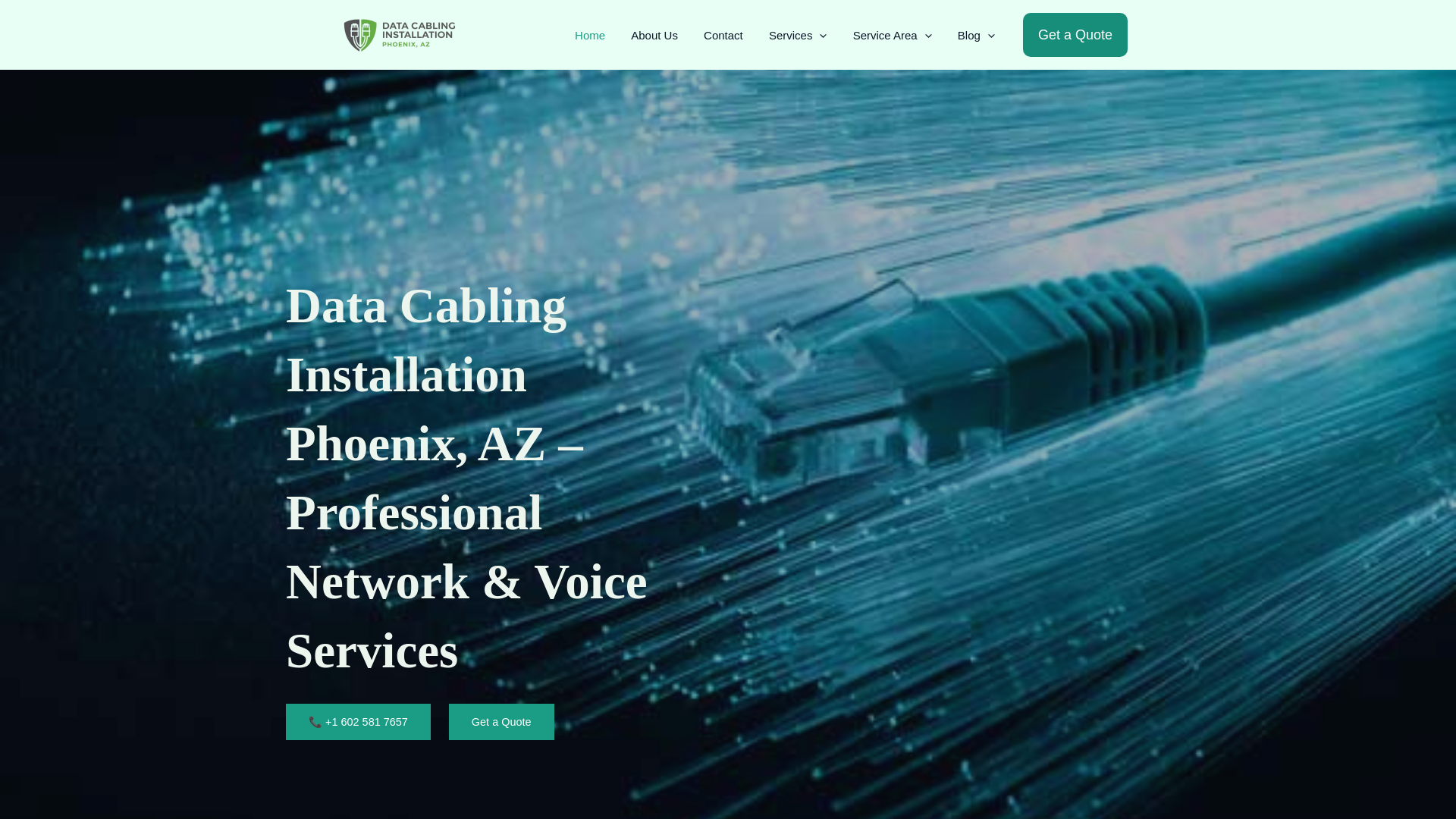 website screenshot of https://phoenixdatacablingtechs.com