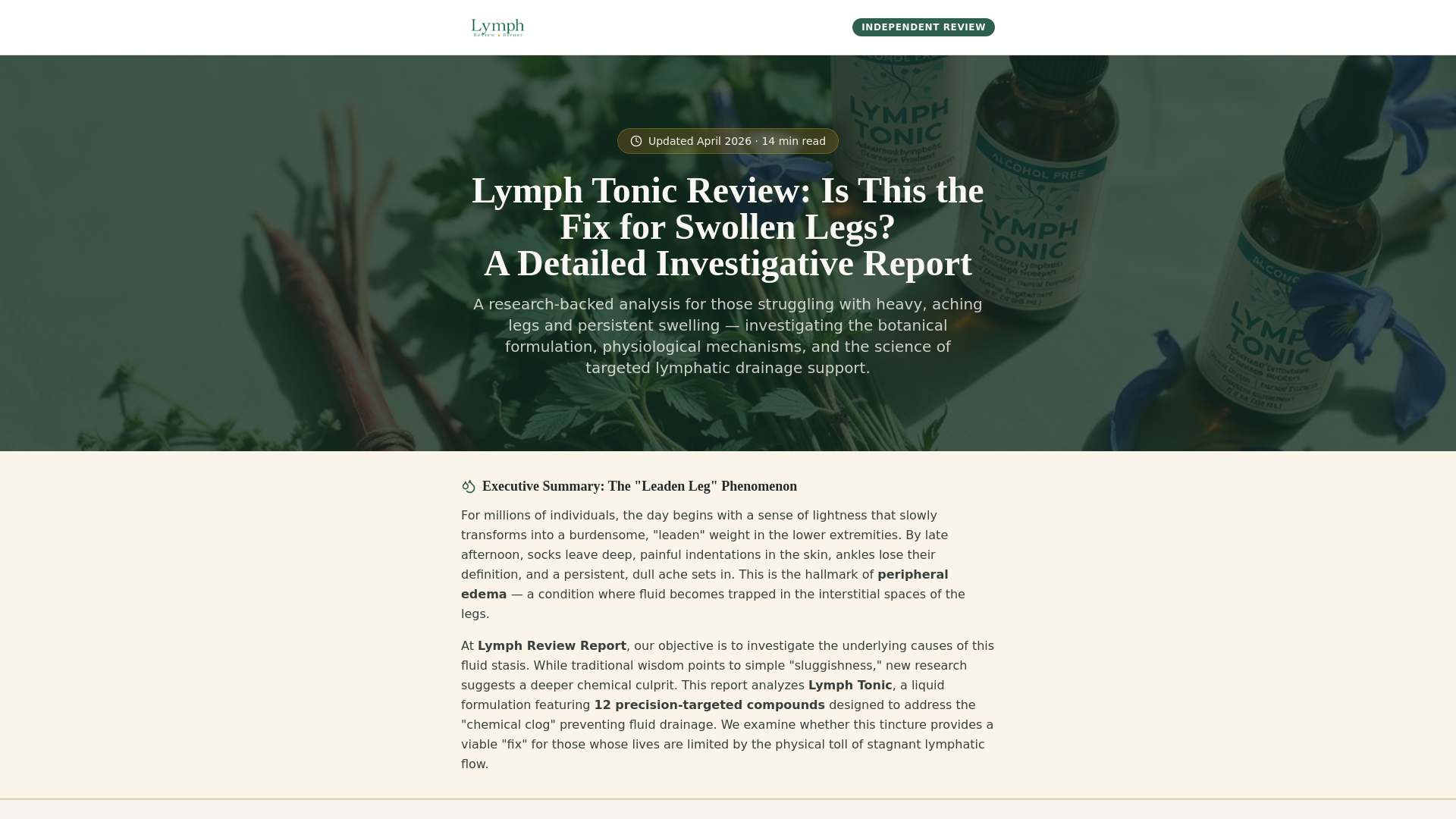 website screenshot of https://lymphreviewreport.com/