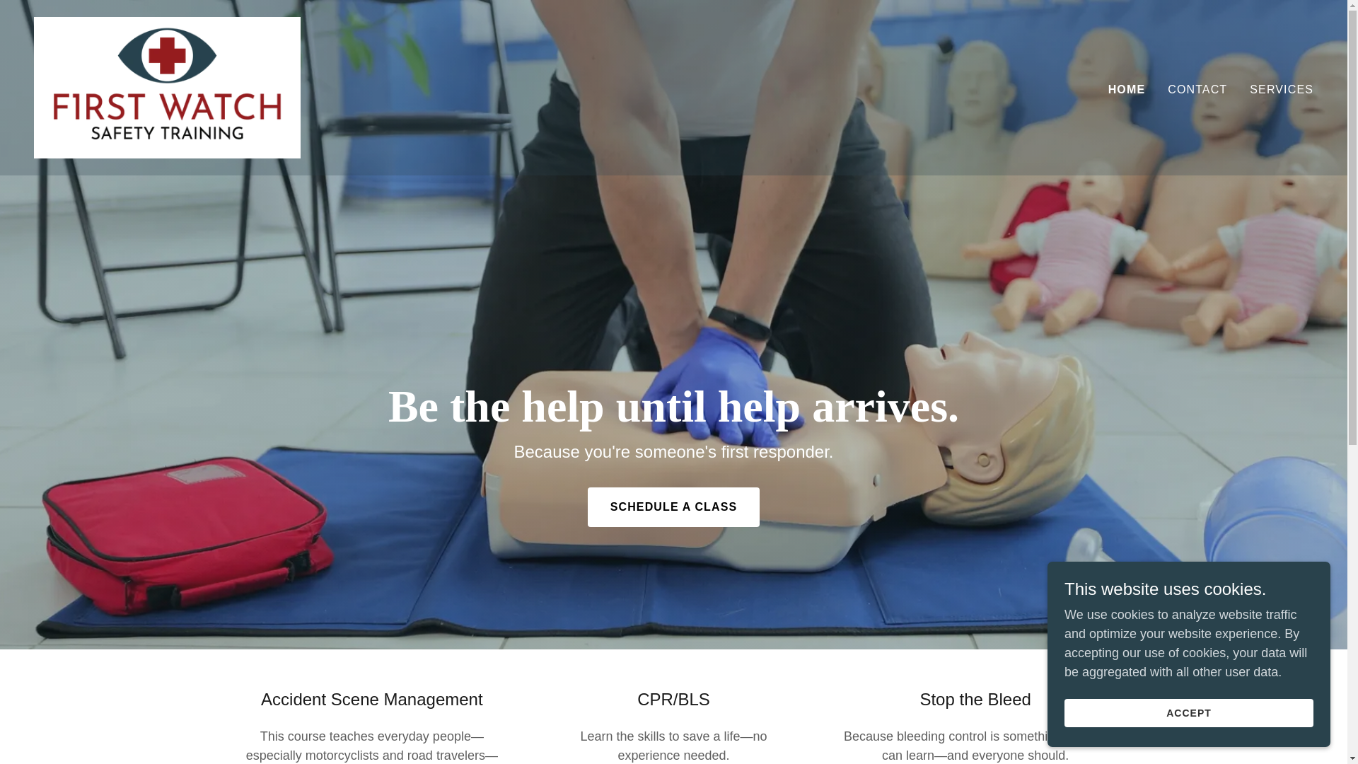 website screenshot of https://firstwatchsafetytraining.com/