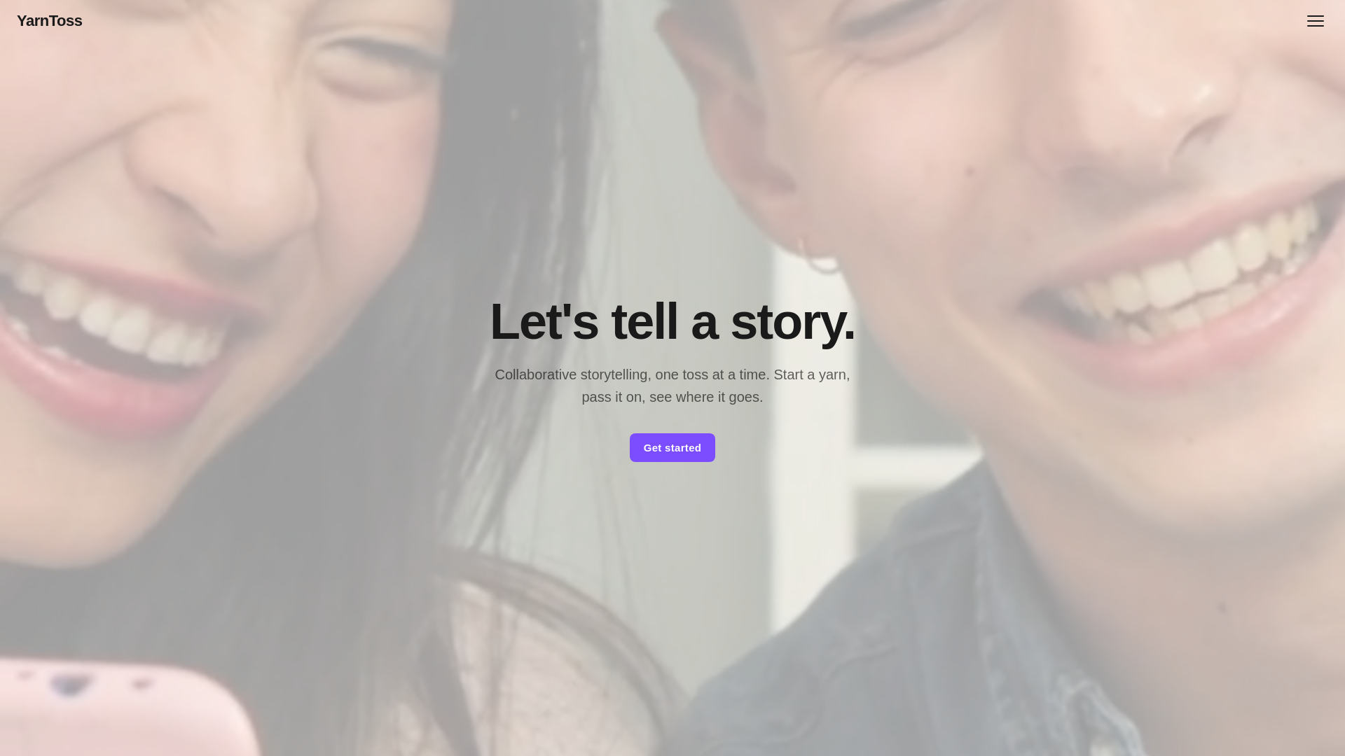 website screenshot of https://yarntoss.com/