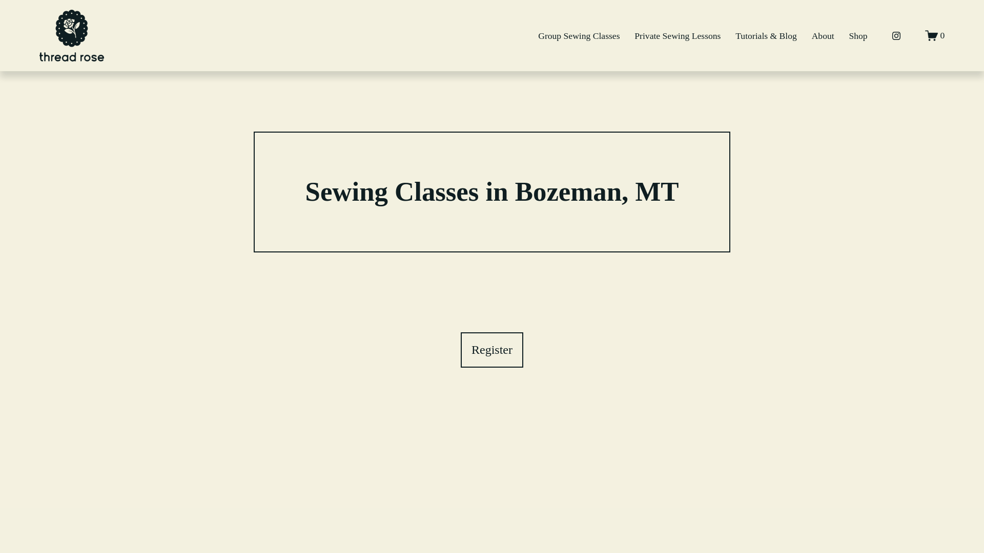 website screenshot of https://bozemansewingclasses.com/