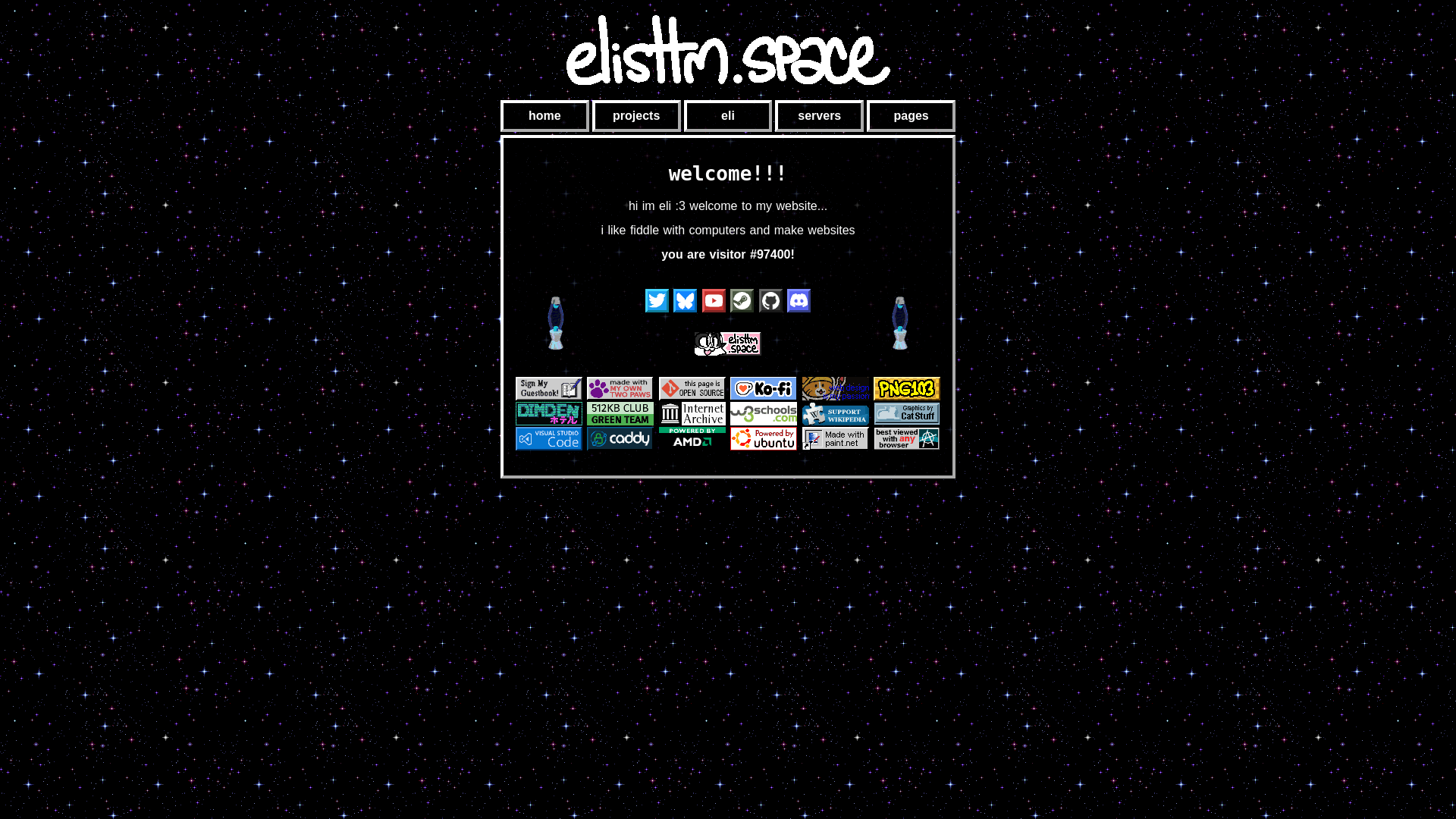 website screenshot of https://elisttm.space/