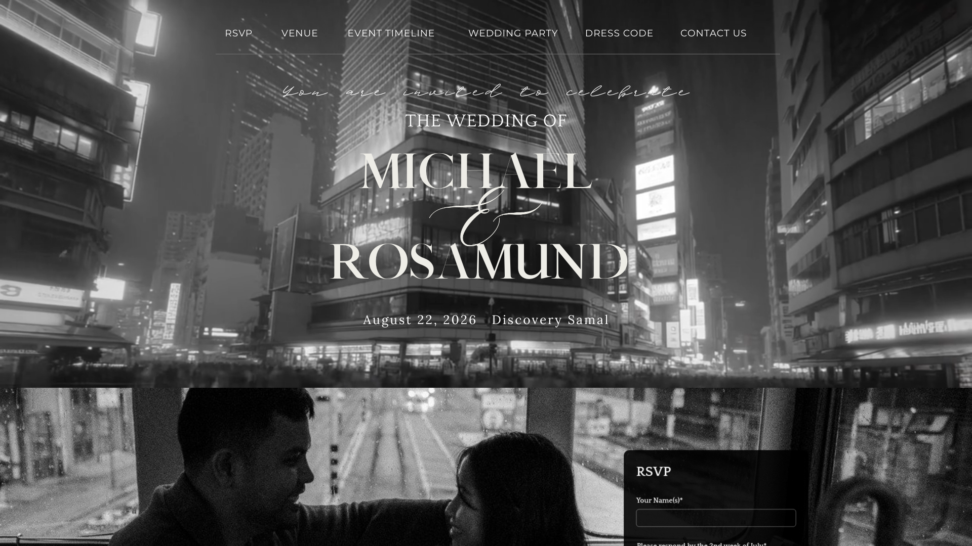 website screenshot of https://michaelandrosamund.com/