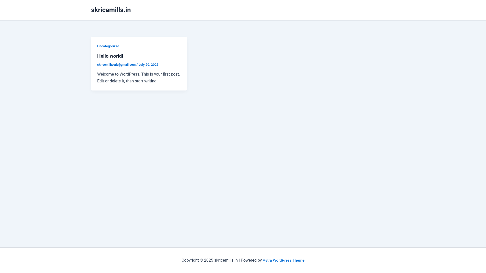 website screenshot of https://skricemills.in/