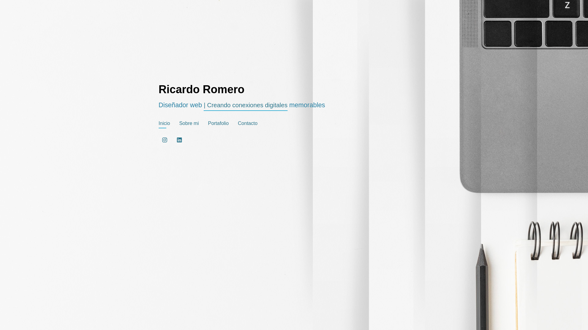 website screenshot of https://ricardoromero.site/