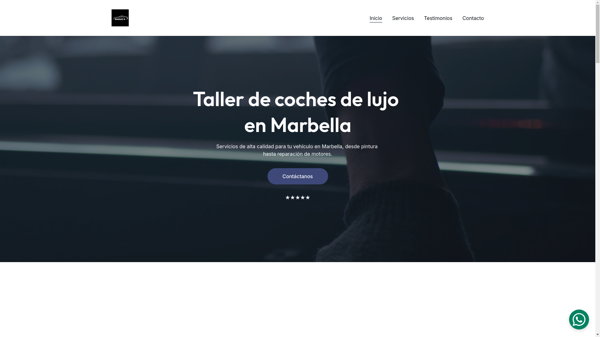 website screenshot of https://garageplusmarbella.es/